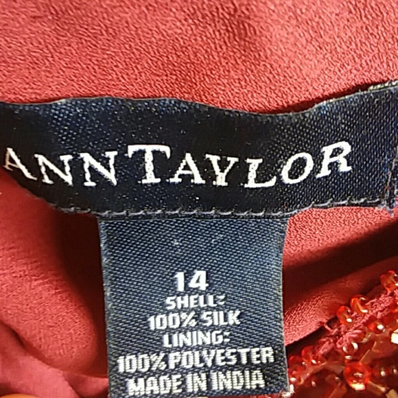 100% Silk Fully Embellished Sequined  Ann Taylor - Picture 4 of 5